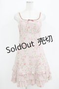 Emily Temple cute / ブーケ裾フリルノースリーブワンピース  ピンク H-26-01-06-025-ET-OP-KB-ZH