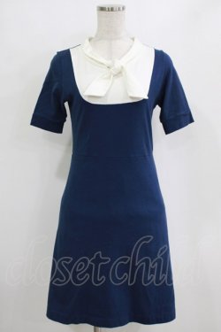 画像1: MILK / bow tieワンピース  ネイビー H-26-01-06-026-ML-OP-KB-ZT0108H