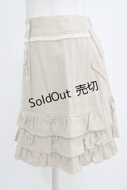 画像2: Emily Temple cute / 裾フリルダブルボタンスカート  ベージュ H-26-01-06-032-ET-SK-KB-ZH