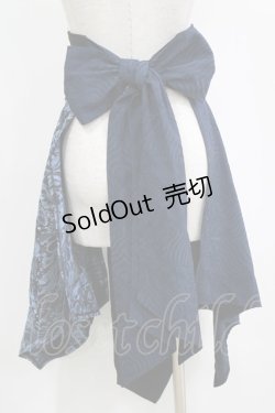 画像3: Qutie Frash / 帯風ロングオーバーコルセット  黒×青 H-26-01-06-033-QU-SK-KB-ZH