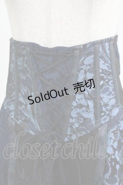 画像5: Qutie Frash / 帯風ロングオーバーコルセット  黒×青 H-26-01-06-033-QU-SK-KB-ZH