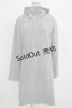 画像1: Ozz conte / 刺繍ロングパーカー  グレー H-26-01-06-043-OO-TO-KB-ZH