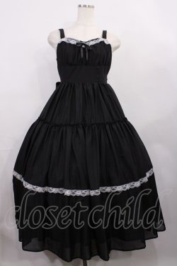 画像1: Lovely Tency / 眞白ありすコラボ/ティアードジャンパースカート M ブラック H-26-01-06-1001-LO-OP-NS-ZH