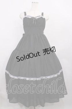 画像1: Lovely Tency / 眞白ありすコラボ/ティアードジャンパースカート M ブラック H-26-01-06-1001-LO-OP-NS-ZH