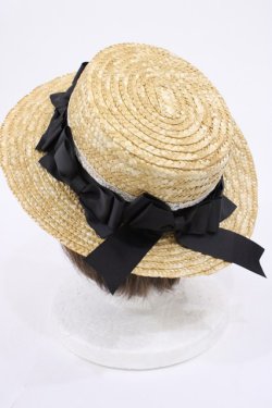 画像2: Amavel / リボン付きカンカン帽  ナチュラル/ブラック H-26-01-06-1041-CA-AC-NS-ZH