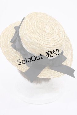画像2: Amavel / リボン付きカンカン帽  ナチュラル/ブラック H-26-01-06-1041-CA-AC-NS-ZH
