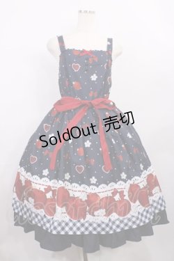 画像1: Chalmiere / スウィーティアップルジャンパースカート M ネイビー H-26-01-06-1002-LO-OP-NS-ZH