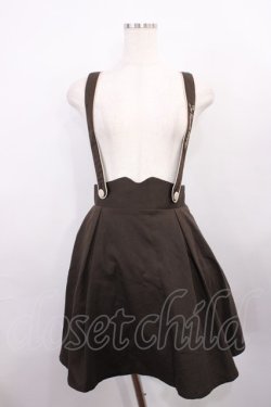 画像1: Fi.n.t / サスペンダー刺繍スカート Free ブラウン H-26-01-06-1022-CA-SK-NS-ZH