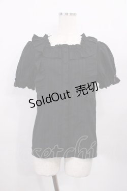 画像1: axes femme kawaii / ドット柄コットン風ブラウス M ブラック H-26-01-06-1030-AX-BL-NS-ZH