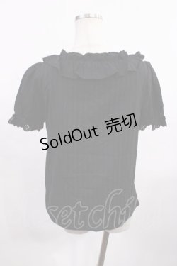 画像2: axes femme kawaii / ドット柄コットン風ブラウス M ブラック H-26-01-06-1030-AX-BL-NS-ZH