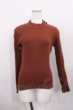 画像1: F&A / 釦使いハイネックリブニットプルオーバー Free BROWN H-26-01-06-1032-LO-TO-NS-ZH