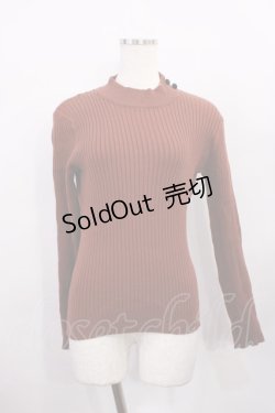 画像1: F&A / 釦使いハイネックリブニットプルオーバー Free BROWN H-26-01-06-1032-LO-TO-NS-ZH