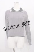 axes femme / レース×バイカラーニットポロ Free グレー H-26-01-06-1034-AX-TO-NS-ZH