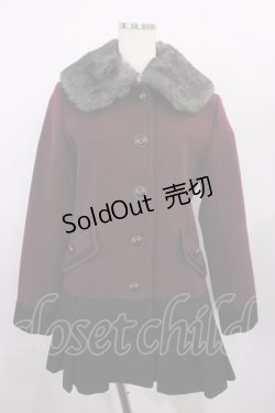 画像1: axes femme / プリーツデザインコート M ワイン H-26-01-06-1038-AX-CO-NS-ZH