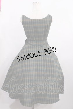 画像2: an another angelus / Vネックチェックフレアーワンピース Free GREEN H-26-01-06-1004-CA-OP-NS-ZH