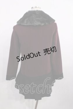 画像2: axes femme / プリーツデザインコート M ワイン H-26-01-06-1038-AX-CO-NS-ZH