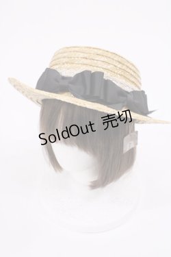 画像1: Amavel / リボン付きカンカン帽  ナチュラル/ブラック H-26-01-06-1041-CA-AC-NS-ZH