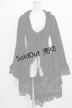 画像1: Qutie Frash / 着物レースカーディガン  ブラック H-26-01-06-049-QU-TO-KB-ZH