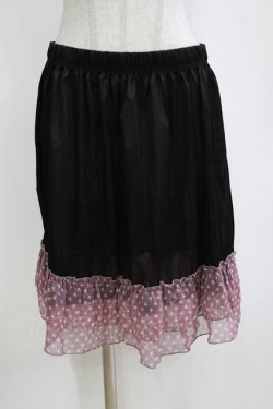 画像1: MARBLE / スターフリルペチコート  黒×ピンク H-26-01-06-054-GO-SK-KB-ZH