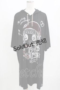 画像1: SEX POT ReVeNGe / チェーンフードスリットBIGパーカー  ブラック H-26-01-06-059-SP-TO-KB-ZH