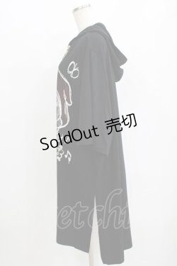 画像2: SEX POT ReVeNGe / チェーンフードスリットBIGパーカー  ブラック H-26-01-06-059-SP-TO-KB-ZH