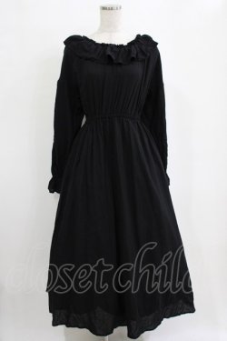 画像1: merry jenny / ribbonガーゼ2wayワンピース  ブラック H-26-01-06-006-LO-OP-KB-ZH