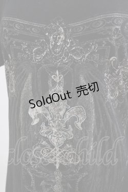 画像4: Ozz Croce / 刺繍プリント半袖カットソー  黒 H-26-01-06-061-OO-TO-KB-ZH