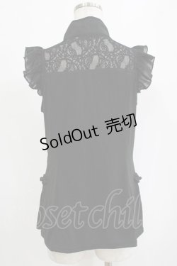 画像3: Qutie Frash / チャイナスリットタンク  ブラック×ブラック H-26-01-06-064-QU-TO-KB-ZT547