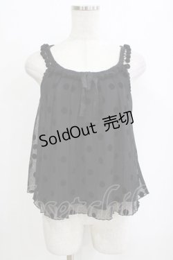 画像1: Emily Temple cute / ドットフロッキーキャミソール  ブラック H-26-01-06-065-ET-TO-KB-ZH