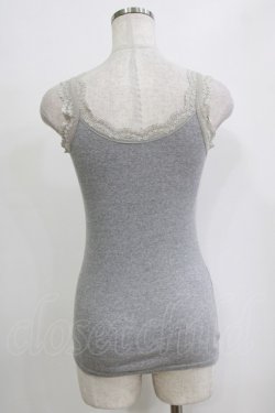 画像3: Ozz oneste / レース付リブキャミソール  グレー H-26-01-06-066-OO-TO-KB-ZT0108H