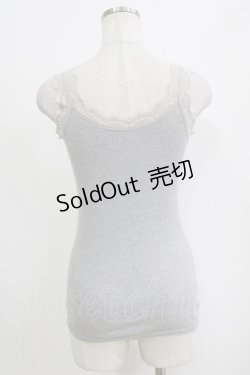 画像3: Ozz oneste / レース付リブキャミソール  グレー H-26-01-06-066-OO-TO-KB-ZT546