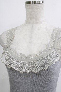 画像4: Ozz oneste / レース付リブキャミソール  グレー H-26-01-06-066-OO-TO-KB-ZT0108H