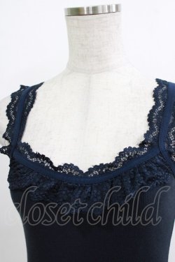 画像4: Ozz oneste / レース付リブキャミソール  ネイビー H-26-01-06-067-OO-TO-KB-ZT0108H