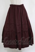 Jane Marple Dans Le Salon / Ribbon jacquardダンドールスカート  ボルドー H-26-01-06-007-JM-SK-KB-ZH