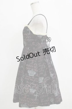 画像2: Emily Temple cute / 王冠ロゴプリント編上ジャンパースカート  クロ H-26-01-06-011-ET-OP-KB-ZH