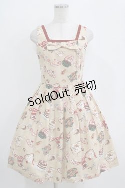 画像1: Emily Temple cute / ティータイムジャンパースカート  ベージュ H-26-01-06-012-ET-OP-KB-ZH