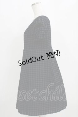 画像2: Emily Temple cute / フロッキーチェックフリルスリーブワンピース  ネイビー H-26-01-06-013-ET-OP-KB-ZH