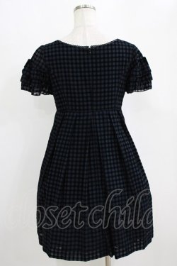 画像3: Emily Temple cute / フロッキーチェックフリルスリーブワンピース  ネイビー H-26-01-06-013-ET-OP-KB-ZH