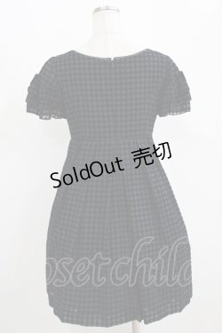 画像3: Emily Temple cute / フロッキーチェックフリルスリーブワンピース  ネイビー H-26-01-06-013-ET-OP-KB-ZH