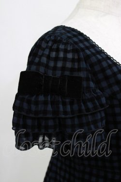 画像4: Emily Temple cute / フロッキーチェックフリルスリーブワンピース  ネイビー H-26-01-06-013-ET-OP-KB-ZH