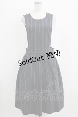 画像1: Jane Marple / Regatta Stripeマナードレス  チャコールグレー H-26-01-06-015-JM-OP-KB-ZH