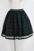 Emily Temple cute / チュールタータンスカート  グリーン H-26-01-06-022-ET-SK-KB-ZH