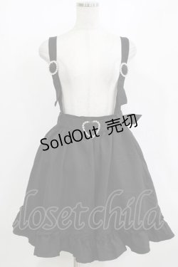 画像1: DearMyLove / ストーンバックルサスフリルスカート 3L ブラック H-26-01-07-031-EL-SK-NS-ZH