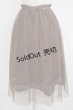画像1: Franche Lippee / ドットチュールスカート M ブラウン H-26-01-07-032-LO-SK-NS-ZH