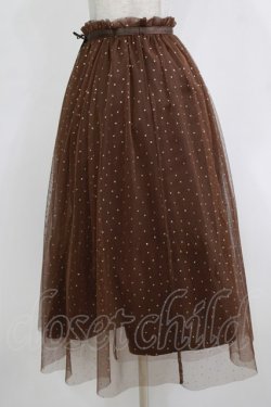 画像2: Franche Lippee / ドットチュールスカート M ブラウン H-26-01-07-032-LO-SK-NS-ZH