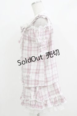 画像2: Princess Melody / チェック肩開きセットアップ Free ピンク H-26-01-07-040-EL-OP-NS-ZH