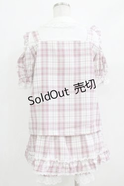 画像3: Princess Melody / チェック肩開きセットアップ Free ピンク H-26-01-07-040-EL-OP-NS-ZH