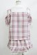 画像3: Princess Melody / チェック肩開きセットアップ Free ピンク H-26-01-07-040-EL-OP-NS-ZH (3)