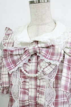 画像4: Princess Melody / チェック肩開きセットアップ Free ピンク H-26-01-07-040-EL-OP-NS-ZH