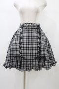 NOEMIE / ハートベルト付スピンドルスカート S ブラックチェック H-26-01-07-1033-LO-SK-NS-ZH